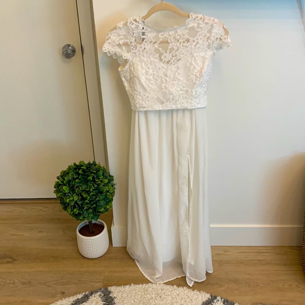 COPY - Two Piece White Maxi Skirt and Crop